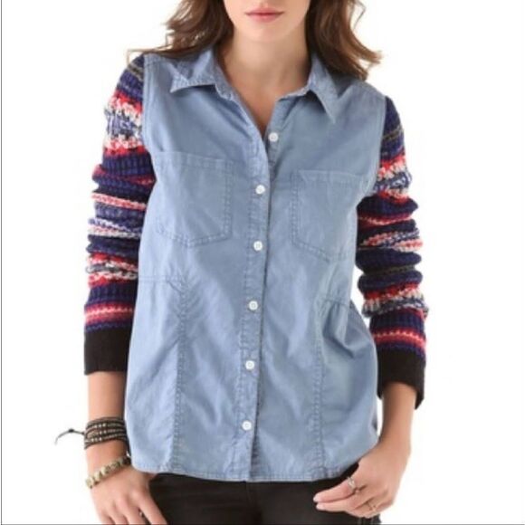 Free People Button Down Top - Picture 2 of 7